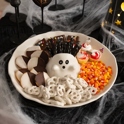 Ghost Ceramic Chip and Dip Serving Platter