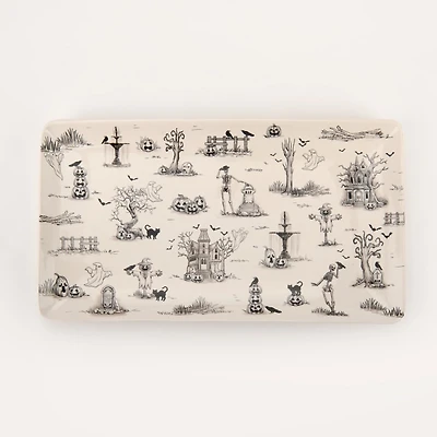 Spooky Toile Serving Platter
