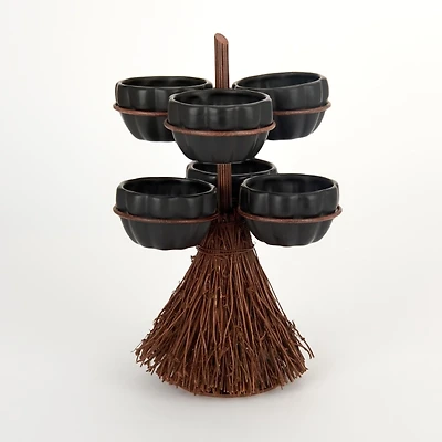 Broom Tiered Candy Bowl Tray