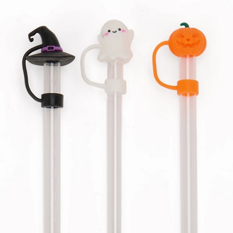 Halloween Straws with Toppers, Set of 3