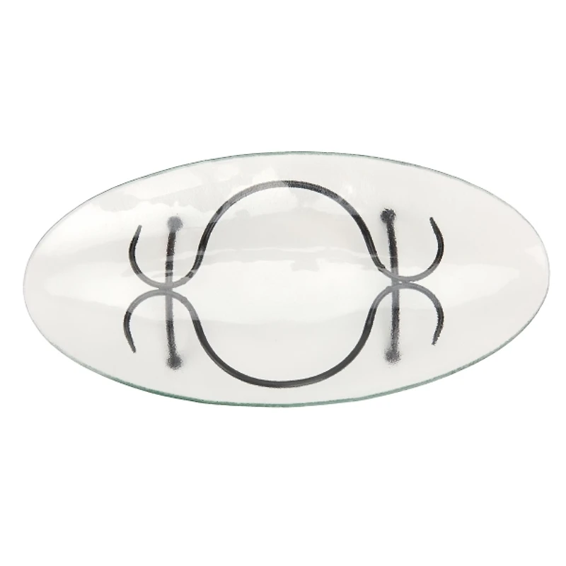 Oval Glass Bowl with Twig Base