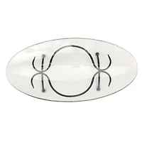 Oval Glass Bowl with Twig Base