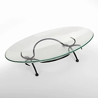 Oval Glass Bowl with Twig Base