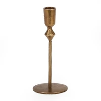 Gold Forged Diamond Taper Candle Holder, 7 in.