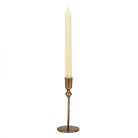 Gold Forged Diamond Taper Candle Holder, 7 in.