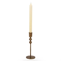 Gold Forged Diamond Taper Candle Holder, 8.5 in.