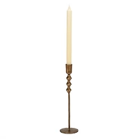 Gold Forged Diamond Taper Candle Holder, 11.5 in.