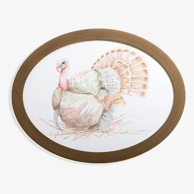 Colorful Turkey Oval Framed Art Print