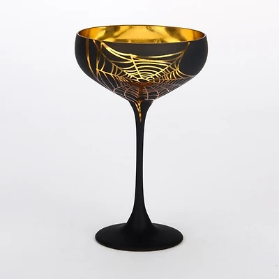 Gold Plated Spider Web Coupe Glass