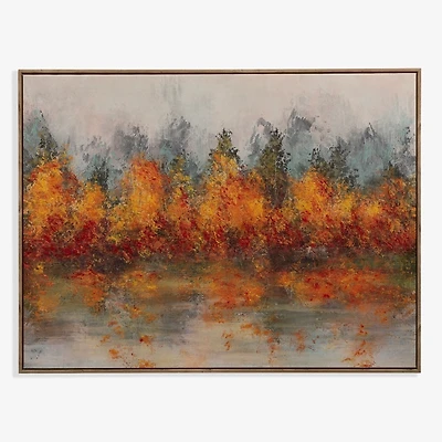Abstract Fall Trees Canvas Art Print
