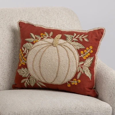 Burgundy Jute Pumpkin Pillow