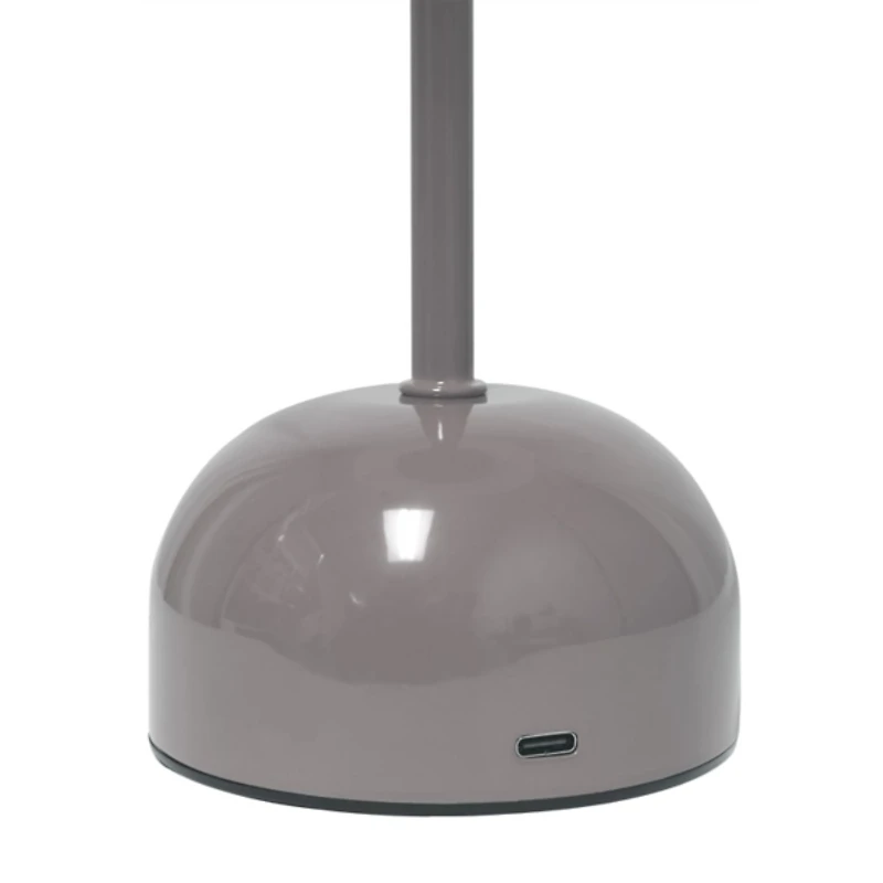 Gray Metal Mushroom Cordless Touch Lamp