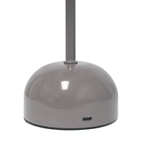 Gray Metal Mushroom Cordless Touch Lamp