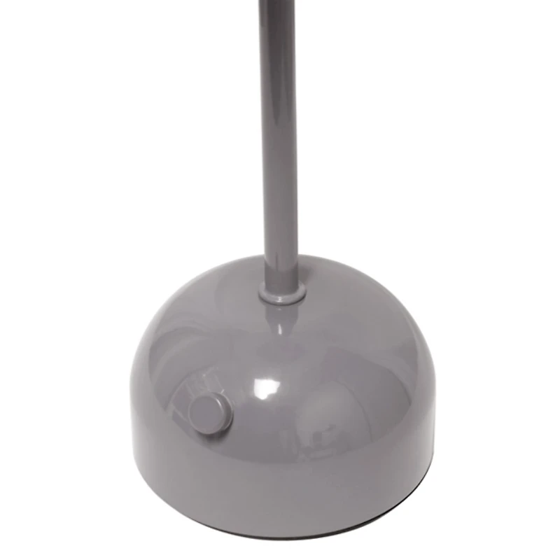 Gray Metal Mushroom Cordless Touch Lamp