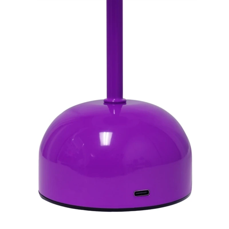 Purple Metal Mushroom Cordless Touch Lamp