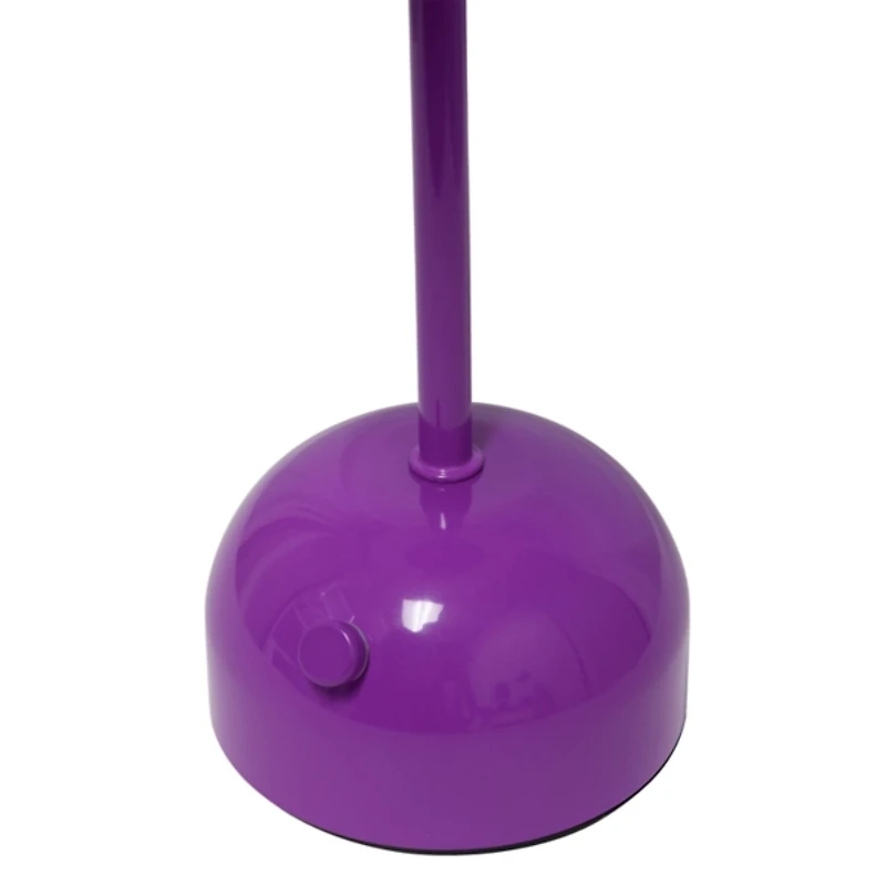Purple Metal Mushroom Cordless Touch Lamp
