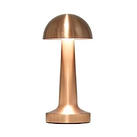 Copper Metal Mushroom Mini Cordless Lamp, 9 in.