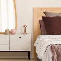 Copper Metal Mushroom Mini Cordless Lamp, 9 in.