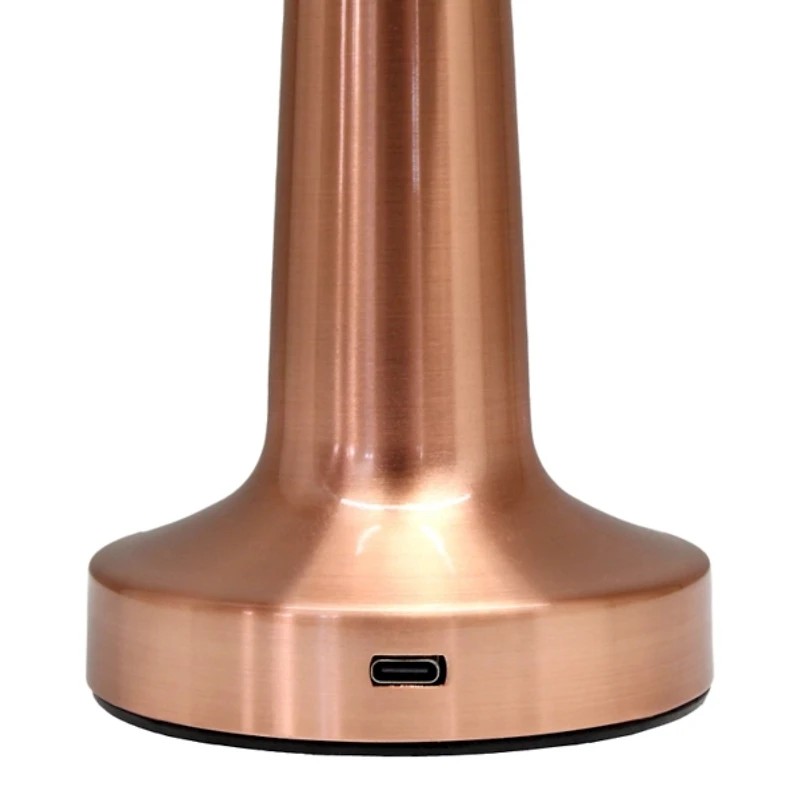 Copper Metal Mushroom Mini Cordless Lamp, 9 in.