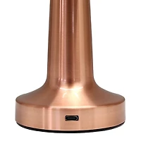 Copper Metal Mushroom Mini Cordless Lamp, 9 in.