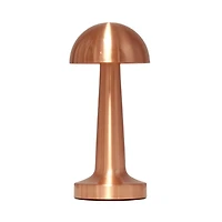 Copper Metal Mushroom Mini Cordless Lamp, 9 in.