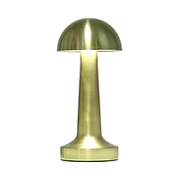 Gold Metal Mushroom Mini Cordless Lamp, 9 in.