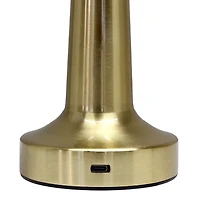 Gold Metal Mushroom Mini Cordless Lamp, 9 in.