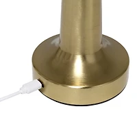 Gold Metal Mushroom Mini Cordless Lamp, 9 in.