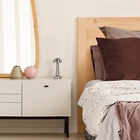 Silver Metal Mushroom Mini Cordless Lamp, 9 in.