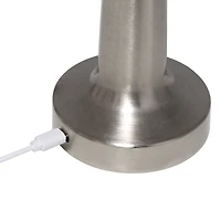 Silver Metal Mushroom Mini Cordless Lamp, 9 in.