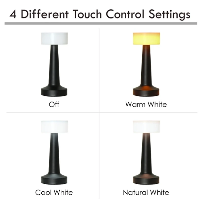 Metal Modern Mushroom Cordless Lamp