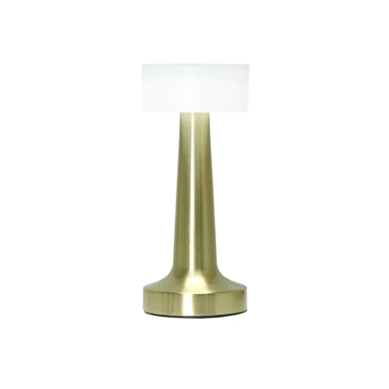 Gold Metal Modern Mushroom Cordless Lamp, 8.5 in.