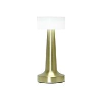 Gold Metal Modern Mushroom Cordless Lamp, 8.5 in.