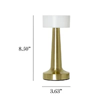 Gold Metal Modern Mushroom Cordless Lamp, 8.5 in.