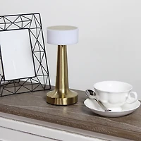 Gold Metal Modern Mushroom Cordless Lamp, 8.5 in.