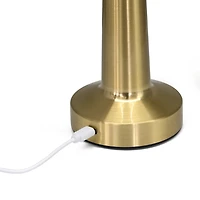 Gold Metal Modern Mushroom Cordless Lamp, 8.5 in.
