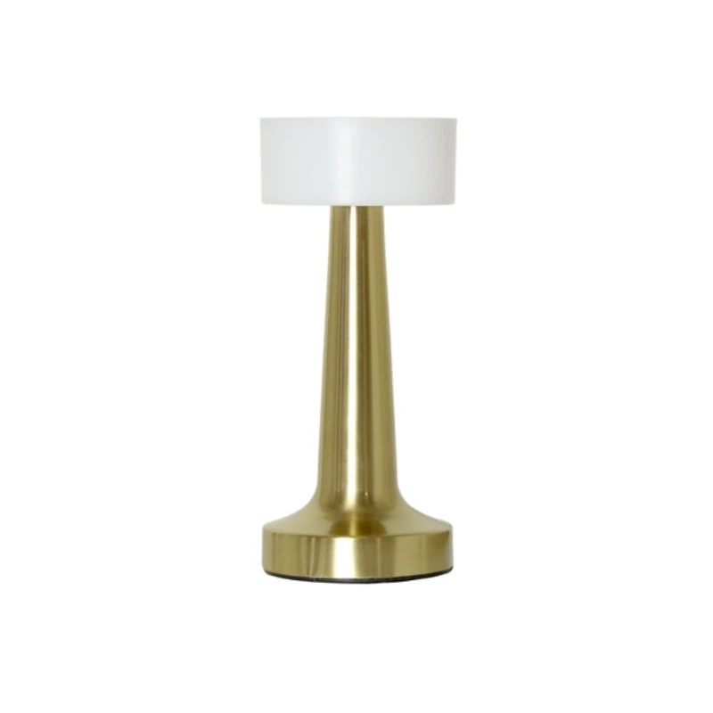 Gold Metal Modern Mushroom Cordless Lamp, 8.5 in.