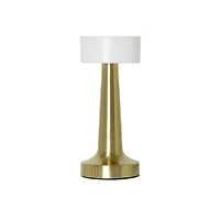 Gold Metal Modern Mushroom Cordless Lamp, 8.5 in.