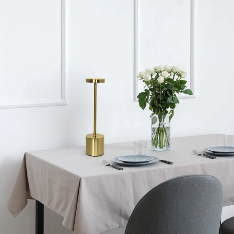 Gold Metal Magic Disc Cordless Lamp