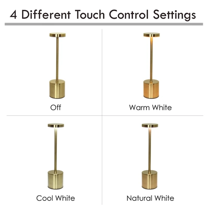 Gold Metal Magic Disc Cordless Lamp