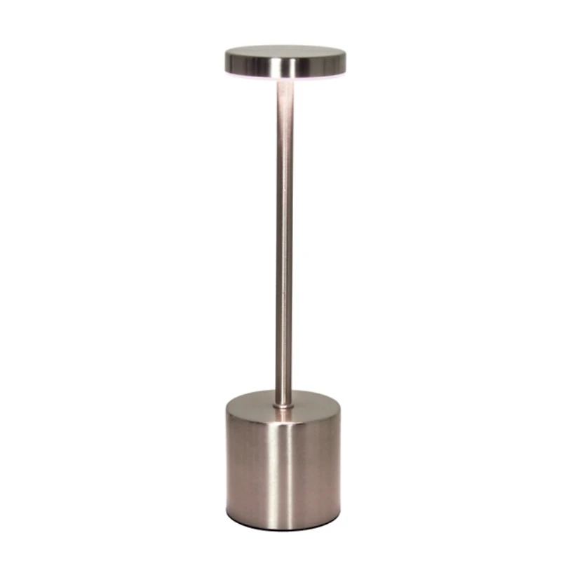 Silver Metal Magic Disc Cordless Lamp