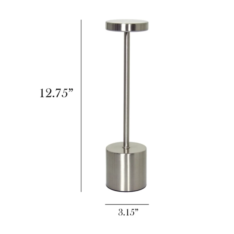 Silver Metal Magic Disc Cordless Lamp