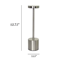 Silver Metal Magic Disc Cordless Lamp