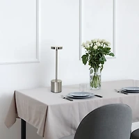 Silver Metal Magic Disc Cordless Lamp