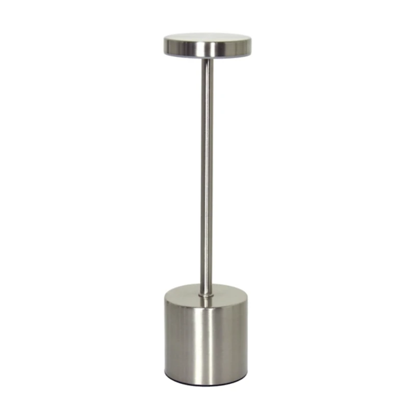 Silver Metal Magic Disc Cordless Lamp