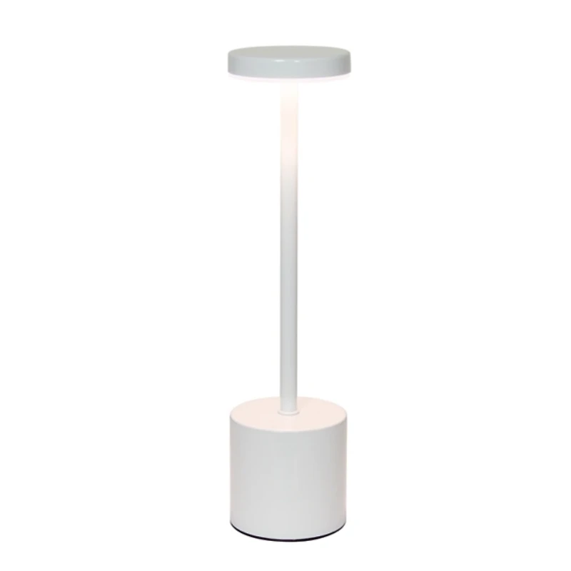 White Metal Magic Disc Cordless Lamp