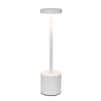 White Metal Magic Disc Cordless Lamp