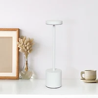 White Metal Magic Disc Cordless Lamp