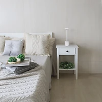 White Metal Magic Disc Cordless Lamp