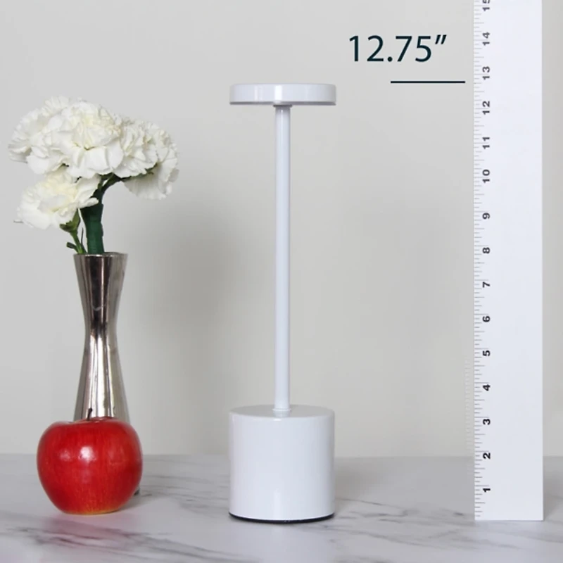 White Metal Magic Disc Cordless Lamp